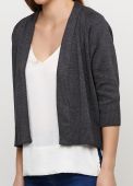 Кардіган жіночий Only Women сірий без гудзиків (болеро) з бавовни