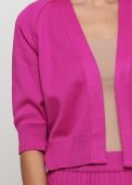 Кардиган жіночий в'язаний Only Women фуксиновий з бавовни з рукавом три чверті