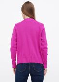 Кардиган жіночий в'язаний Only Women фуксиновий з бавовни з довгим рукавом