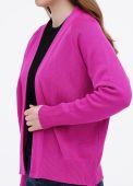 Кардиган жіночий в'язаний Only Women фуксиновий з бавовни з довгим рукавом