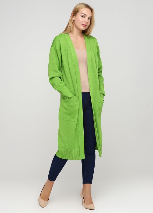 Кардиган женский Only Women зелёный из итальянской шерсти Кардиган женский Only Women зелёный из итальянской шерсти