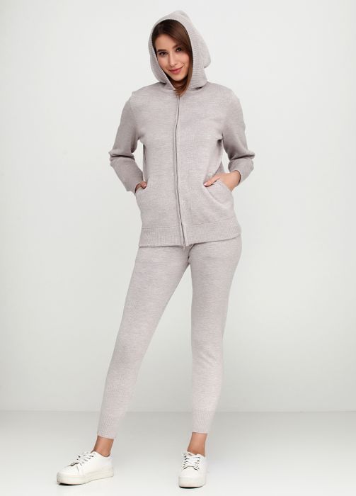 Костюм (кофта, штани) жіночий в'язаний Only Women світло-сірий з італійської вовни