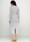 Костюм жіночий в'язаний Only Women сірий (джемпер, спідниця) з італійської вовни