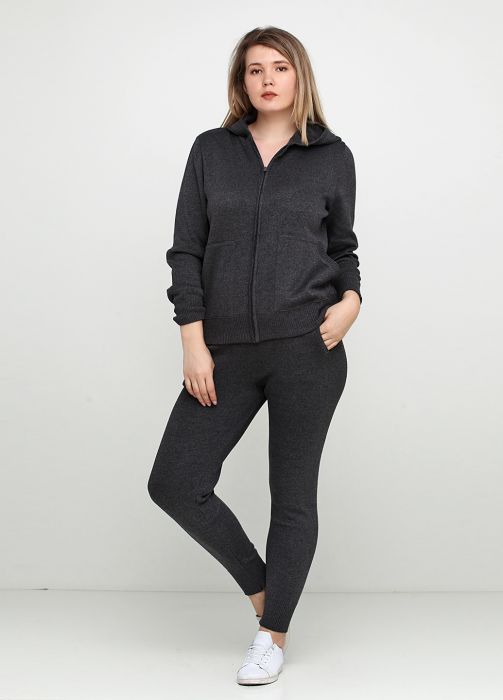 Костюм (кофта, брюки) женский вязаный Only Women серый из хлопка 