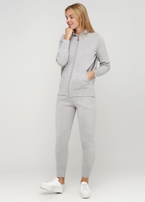 Костюм (кофта, брюки) женский вязаный Only Women серый из итальянской шерсти