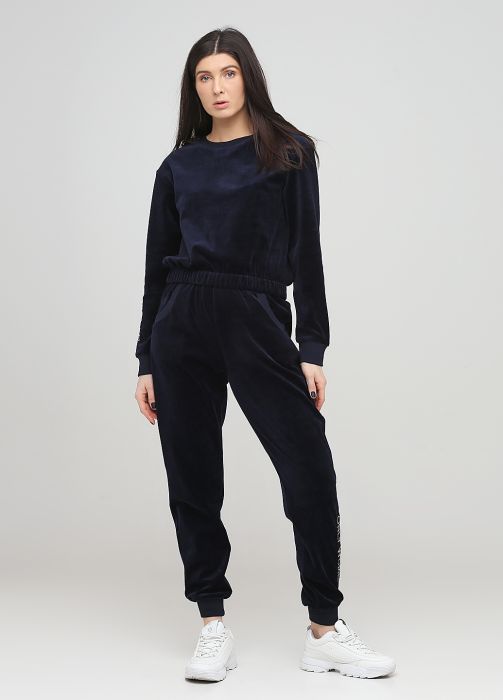 Костюм жіночий демiсезонний Only Women темно-синiй велюровий (низький зрiст)