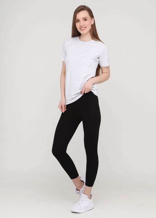 Легінси жіночі Only Women чорні з білою вишивкою знизу (низький зріст)