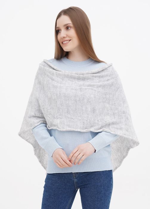 Палантин женский вязаный Only Women серый