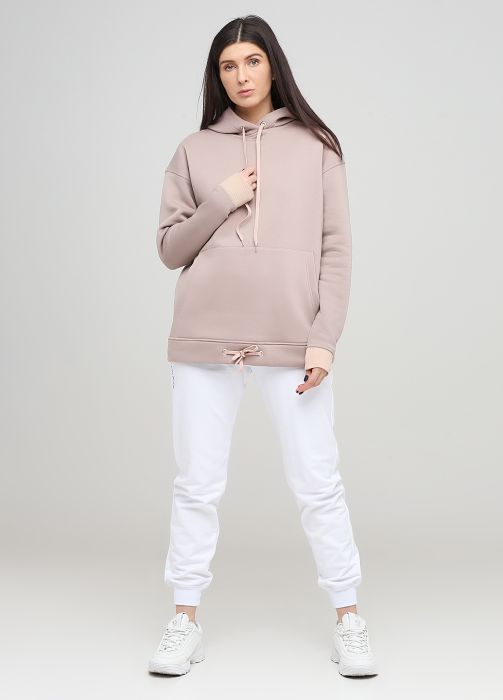 Брюки-джоггеры женские белые демисезонные с лого электрик Only Women