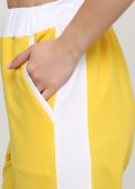 Штани-джогери жіночі літні Only Women жовті з білою смугою збоку Штани-джогери жіночі літні Only Women жовті з білою смугою збоку