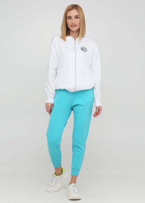 Штани-джогери жіночі демісезонні Only Women м'ятні з великою сріблястою вишивкою (низький зріст) Штани-джогери жіночі демісезонні Only Women м'ятні з великою сріблястою вишивкою (низький зріст)