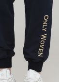 Штани-джогери жіночі демісезонні Only Women темно-сині з жовтою вишивкою (низький зріст)