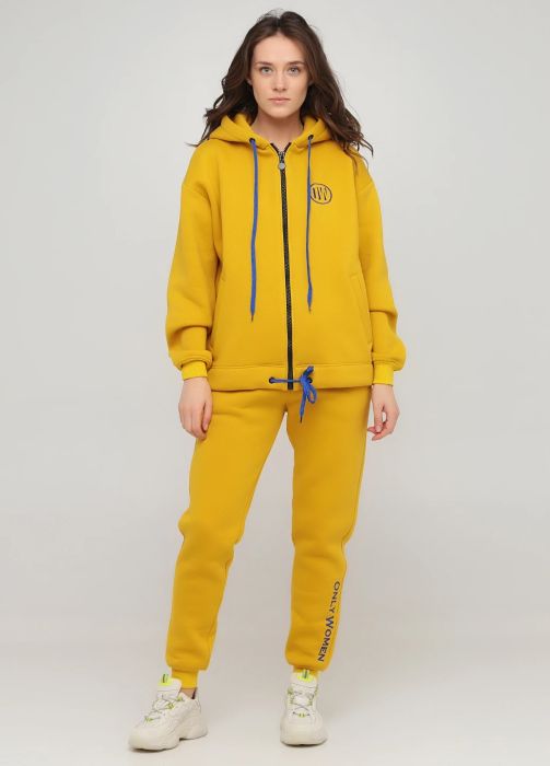 Брюки-джоггеры женские зимние Only Women горчичные (высокий рост)