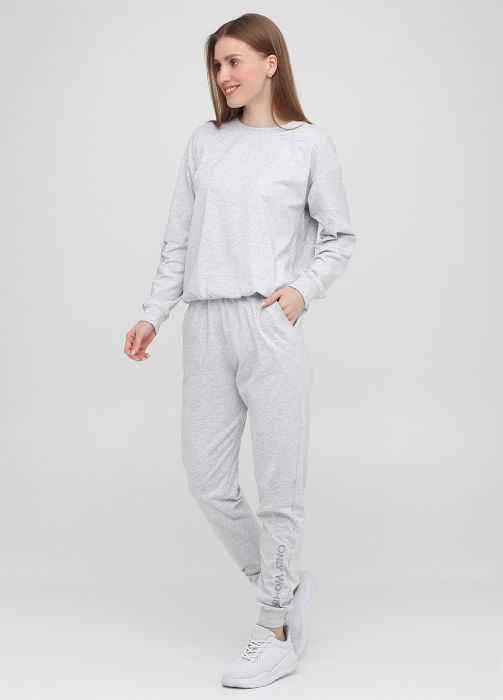 Штани-джогери жіночі літні Only Women світло-сірі з сірою вишивкою (високий зріст) Штани-джогери жіночі літні Only Women світло-сірі з сірою вишивкою (високий зріст)