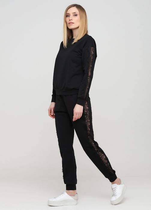 Штани-джогери жіночі літо-осінь Only Women чорні з мереживом