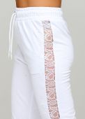 Брюки-джоггеры женские Only Women белые с кружевом