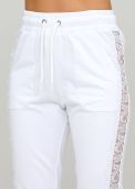 Брюки-джоггеры женские Only Women белые с кружевом
