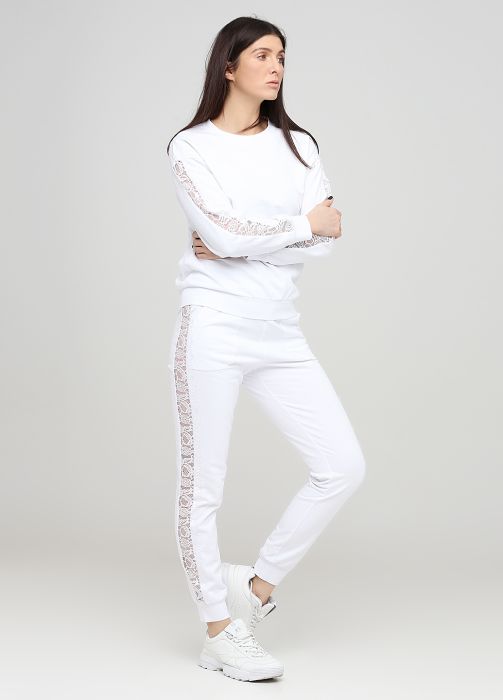 Брюки-джоггеры женские Only Women белые с кружевом