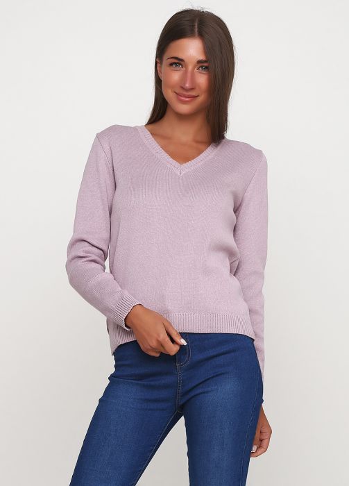Пуловер жіночий в'язаний Only Women бузковий з бавовни