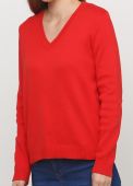 Пуловер жіночий в'язаний Only Women червоний з бавовни