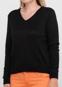 Пуловер жіночий в'язаний Only Women чорний з бавовни