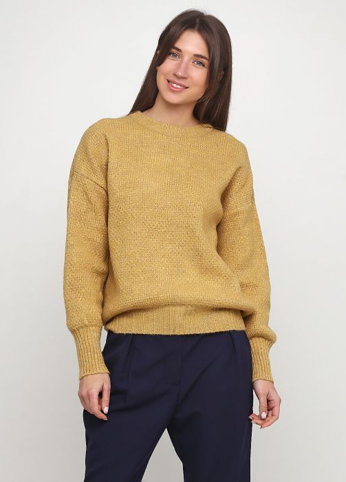 Джемпер жіночий в'язаний соти Only Women гірчичний