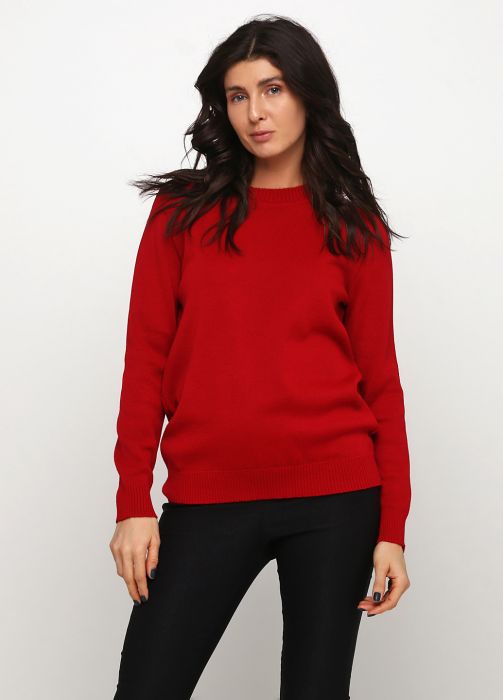 Джемпер женский вязаный Only Women красный из итальянской шерсти