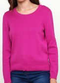 Джемпер жіночий в'язаний Only Women пурпурний з бавовни