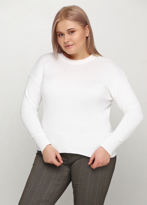 Джемпер женский вязаный Only Women 1 белый из хлопка