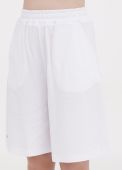 Шорти жіночі літні Only Women білі подовжені зі сріблястою вишивкою спереду знизу (лакоста)