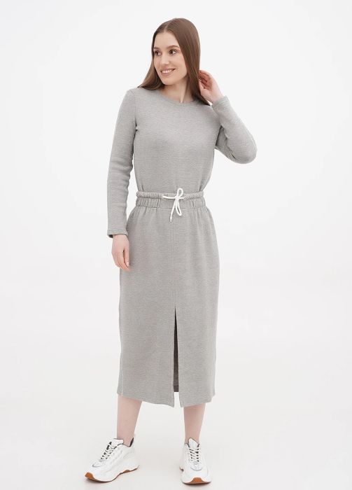 Спідниця жіноча осінь-зима Only Women сіра з ангори з розрізом спереду