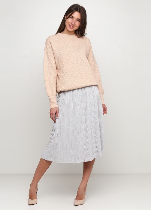 Спідниця жіноча в'язана Only Women світло-сіра з італійської вовни