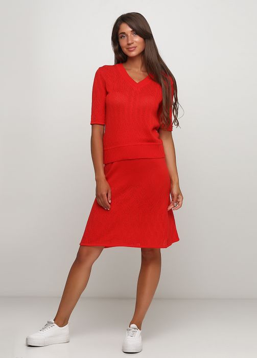 Юбка женская Only Women красная вязаная