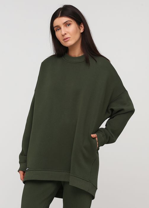 Світшот жіночий зимовий Only Women оливковий mega oversize Світшот жіночий зимовий Only Women оливковий mega oversize