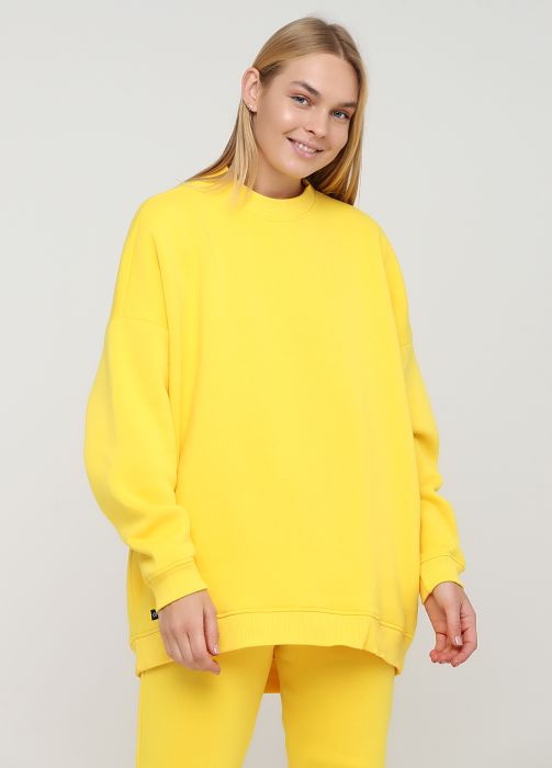 Свитшот женский зимний Only Women жёлтый mega oversize 