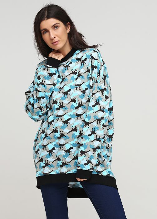 Світшот жіночий демісезонний Only Women Dino бірюзовий  mega oversize