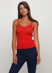 Майка жіноча в'язана літня Only Women червона з резинкою знизу Майка жіноча в'язана літня Only Women червона з резинкою знизу
