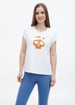 Футболка жіноча fiona Only Women біла з черепом та косинкою Футболка жіноча fiona Only Women біла з черепом та косинкою