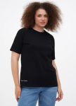 Футболка женская sheina Only Women черная с маленькой белой вышивкой впереди внизу Футболка женская sheina Only Women черная с маленькой белой вышивкой впереди внизу