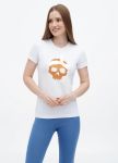 Футболка жіноча sheina Only Women біла з черепом та косинкою Футболка жіноча sheina Only Women біла з черепом та косинкою