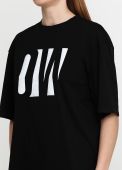 Футболка женская Only Women черная  с большим белым логотипом (oversize)