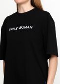 Футболка женская Only Women черная с надписью (oversize)