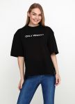 Футболка женская Only Women черная с надписью (oversize) Футболка женская Only Women черная с надписью (oversize)