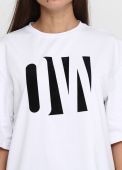 Футболка женская  Only Women белая с большим черным логотипом впереди (oversize) 