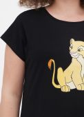 Футболка женская Fiona Only Women черная с изображением львёнка