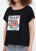 Футболка жіноча fiona Only Women  чорна з малюнком today