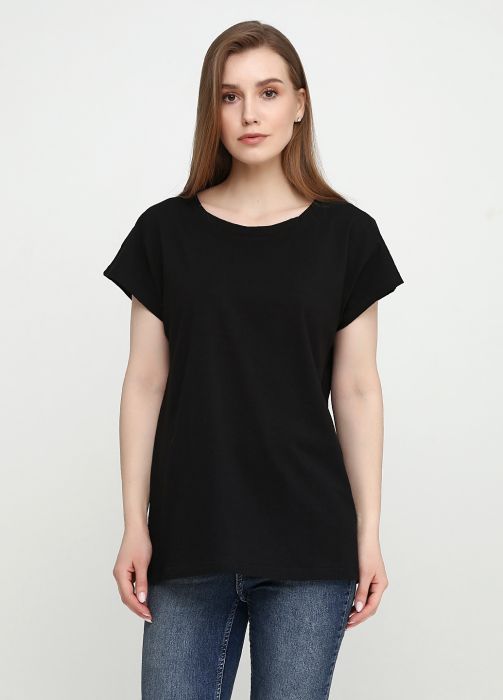 Футболка женская fiona Only Women черная с черным лого сзади