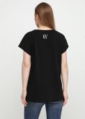Футболка женская fiona Only Women черная с серебристым лого сзади