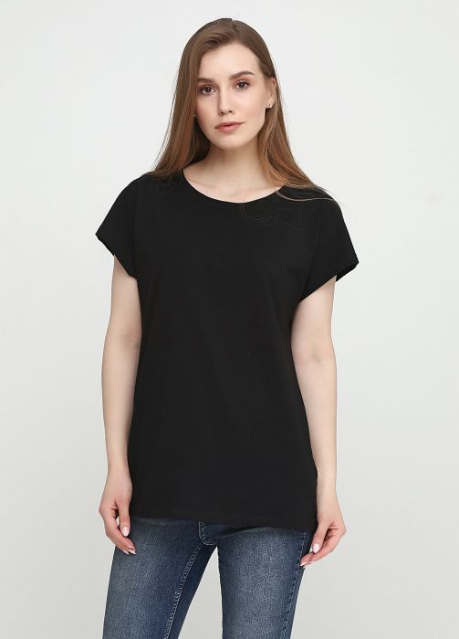 Футболка женская fiona Only Women черная с серебристым лого сзади