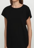 Футболка жіноча fiona Only Women чорна з маленьким білим лого ззаду